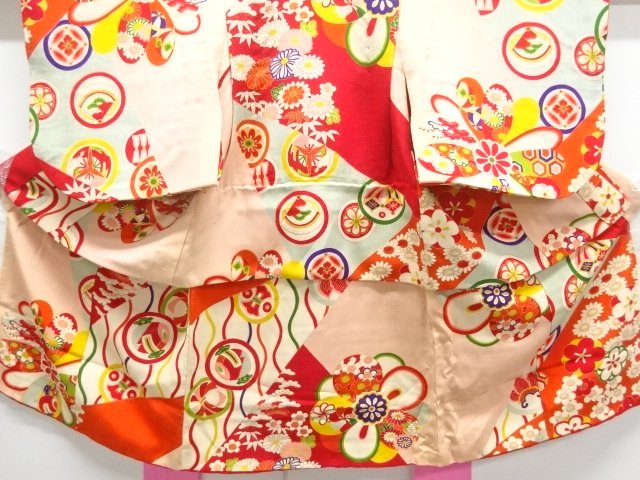 JAPANESE KIMONO / ANTIQUE KIMONO / SILK / KINSHA / FLOWER & TREASURES